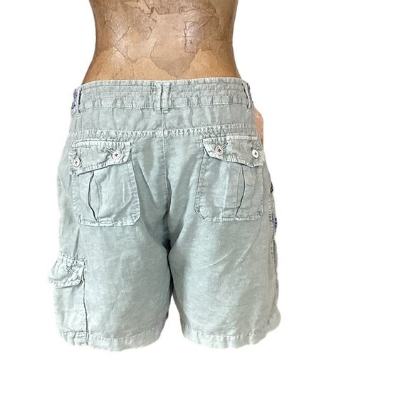 Sundance Kennebunk Linen-Cotton Embroidered Cargo Shorts Sz 10 Green #272D - Picture 7 of 16